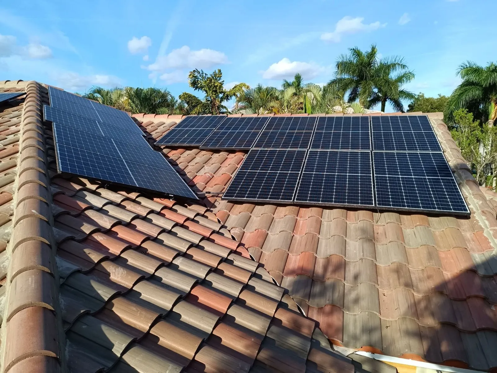 Art of Solar array reinstalled on a tile roof in South Florida